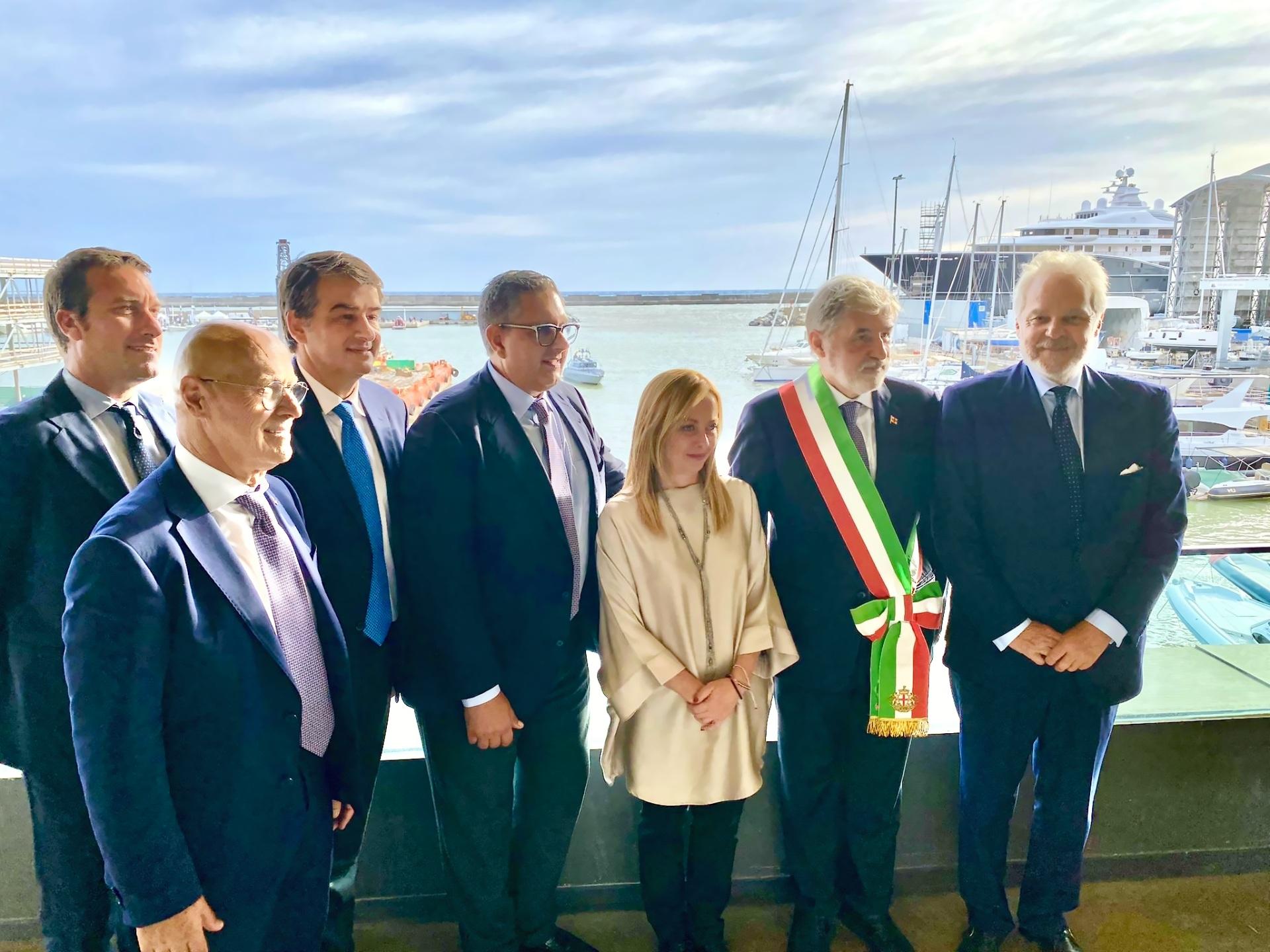 Pietro Salini presenta alla Premier Meloni i lavori della Nuova Diga Foranea di Genova